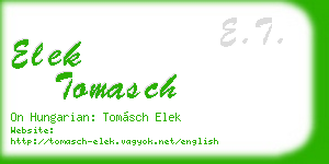 elek tomasch business card