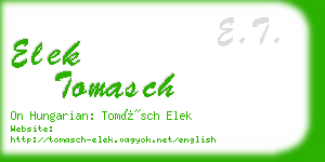 elek tomasch business card